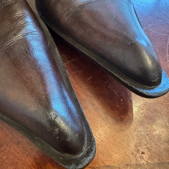 Brown leather mid-calf boots - Picture 5 of 7